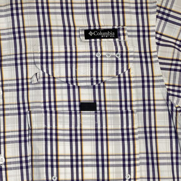 Columbia PFG Super Bonehead LSU Tigers White Purple Sz Medium - Picture 4 of 11
